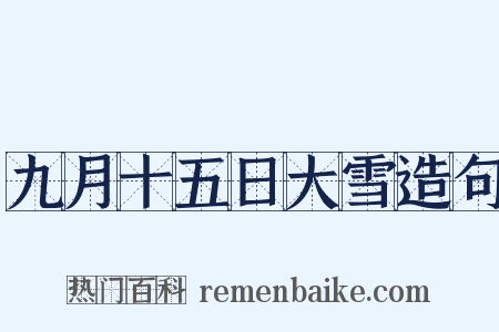 九月十五日大雪造句是什么意思的图片